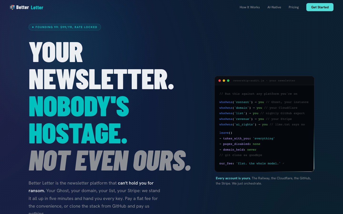 Better Letter interface