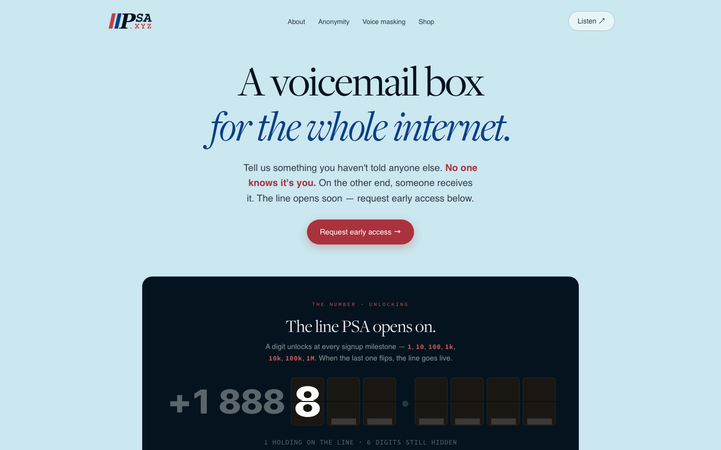 PSA.XYZ interface